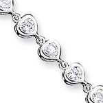Sterling Silver CZ Heart Bracelet